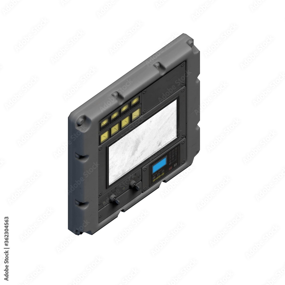 Obraz premium 3D rendering of a switchboard and control block