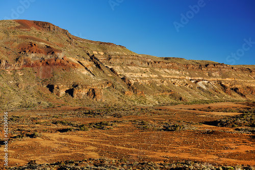 Volcanic landscape in Teide National Park, Tenerife, Canary Islands, Spain