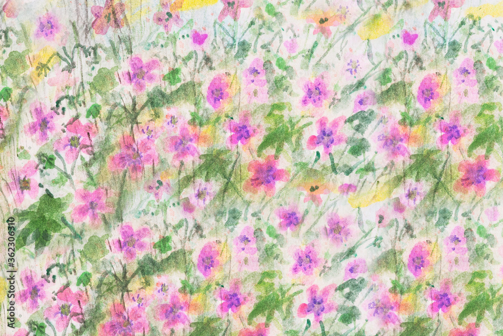 pink flowers blur background watercolor pink flowers blur background watercolor