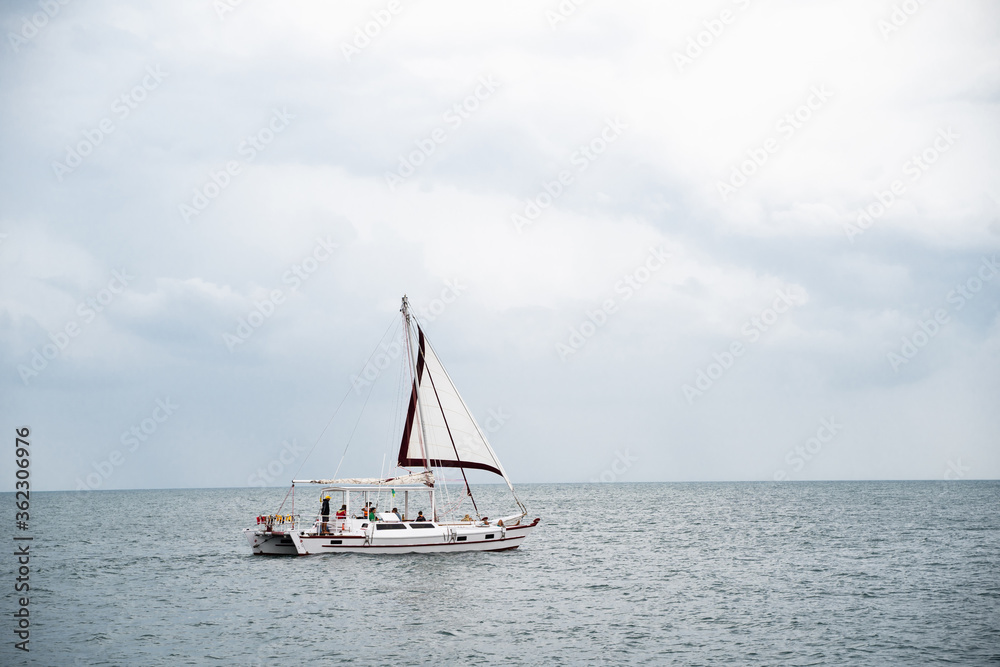 yacht boat in the open sea