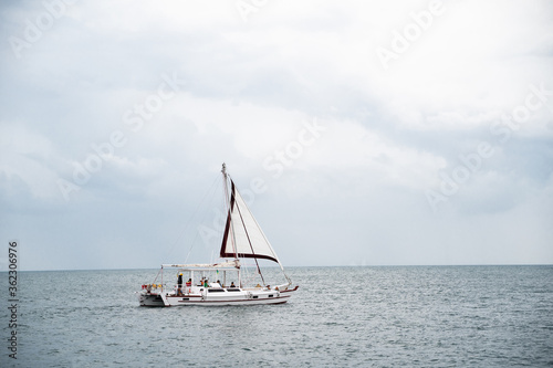 yacht boat in the open sea