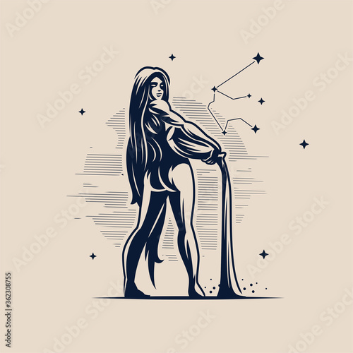 Sign of the zodiac Aquarius. 