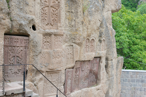 Geghard Monastery in Goght, Kotayk, Armenia. It is part of the World Heritage Site - Monastery of Geghard and the Upper Azat Valley. photo