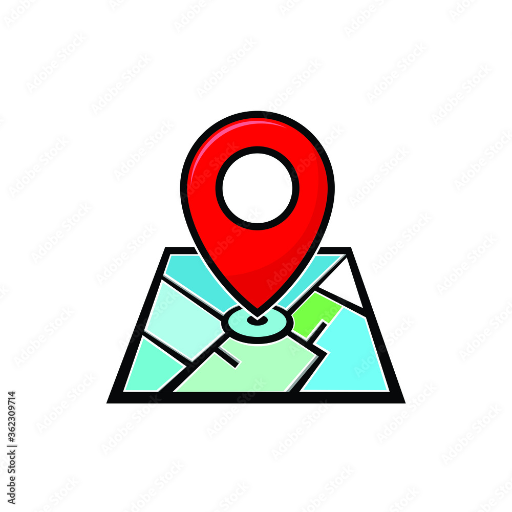 Pin location icon vector design on white background, Pin location icon simple sign Pin location icon vector design on white background, Pin location icon simple sign