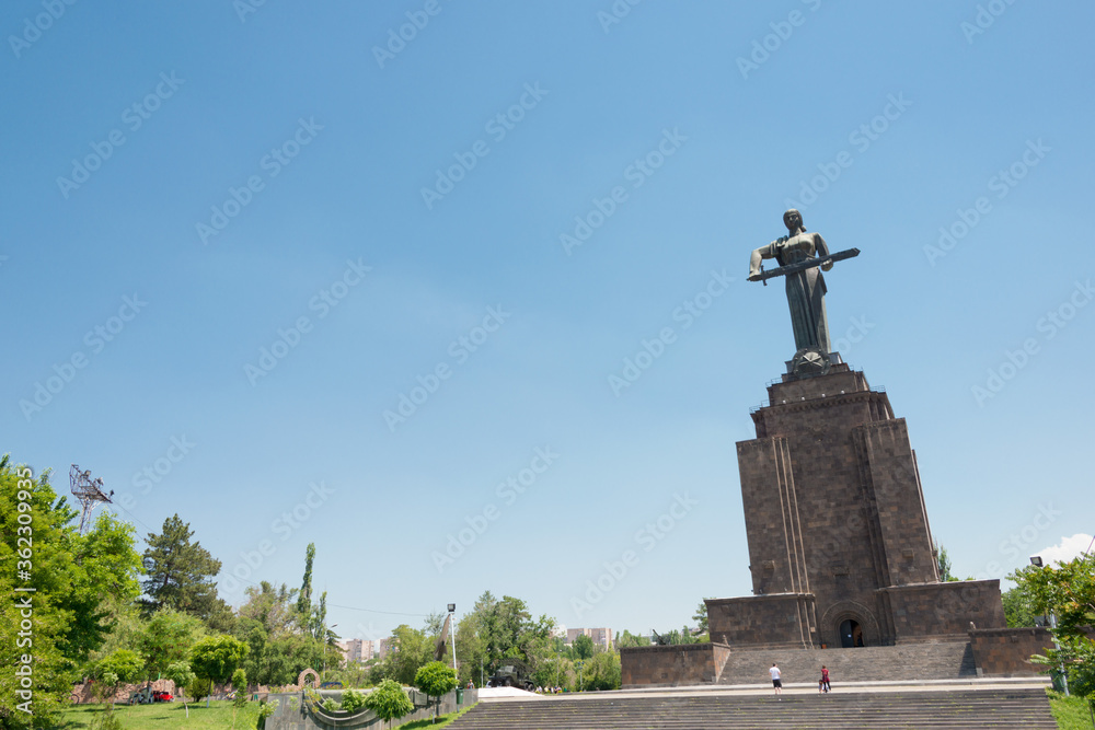 Mother Armenia Statue at Victory Park. a famous tourist spot in Yerevan, Armenia.