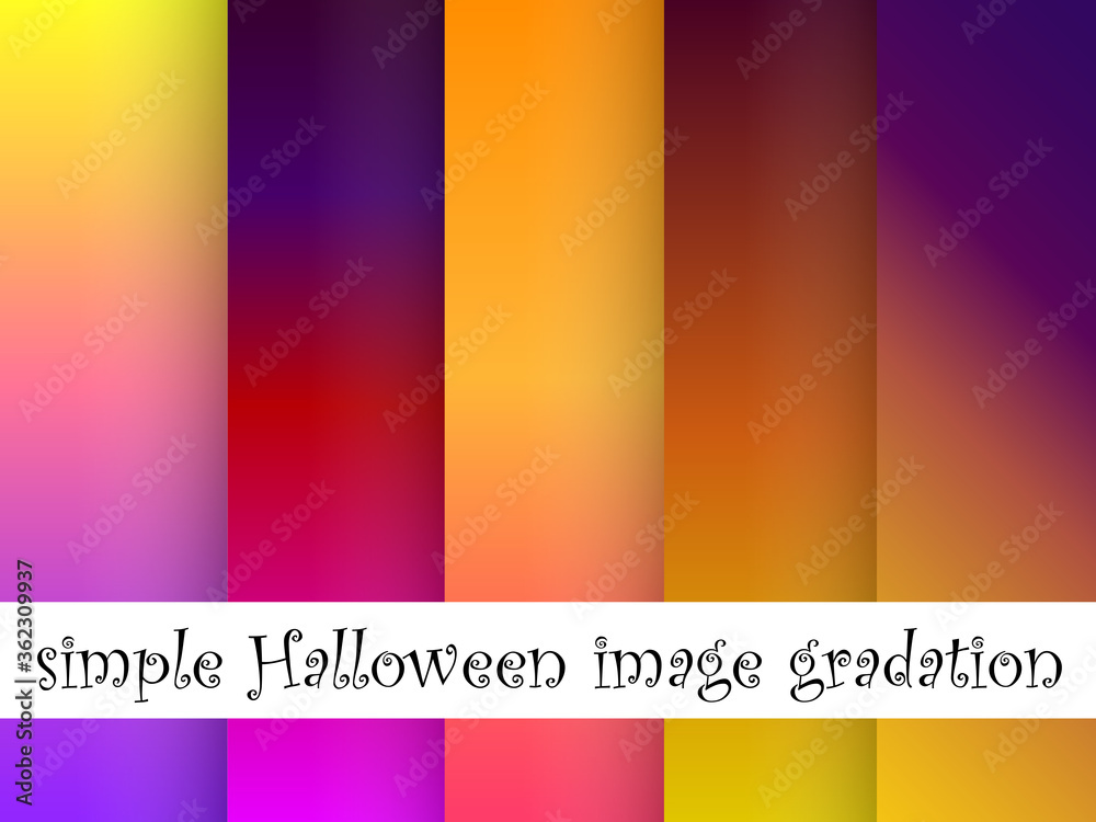 simple　Halloween　image　gradation　color　