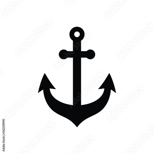 Ship anchor or boat anchor flat icon for apps and websites, Anchor icon vector isolated.  Anchor icon sign.