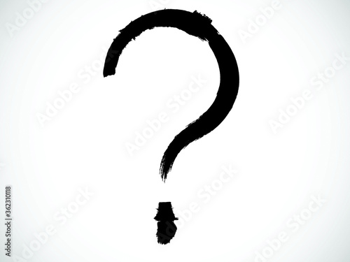 Grunge question mark . Vector .