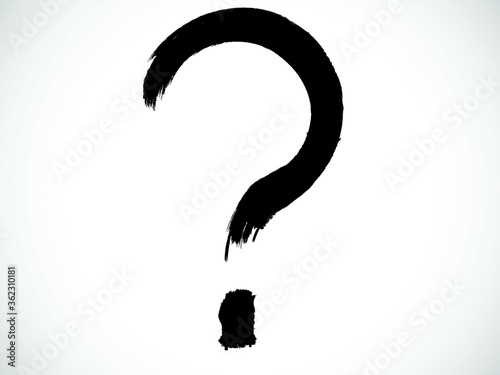 Grunge question mark . Vector .