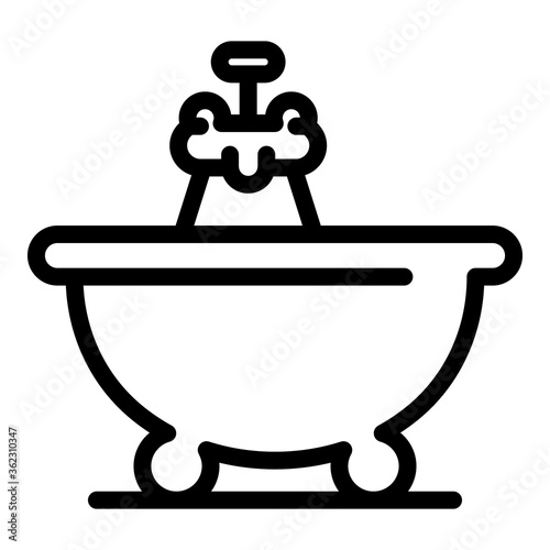 Bath time icon. Outline bath time vector icon for web design isolated on white background