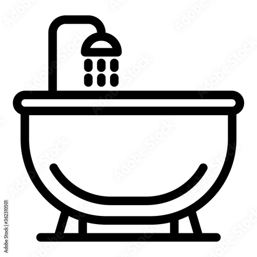 Luxury bathtub icon. Outline luxury bathtub vector icon for web design isolated on white background