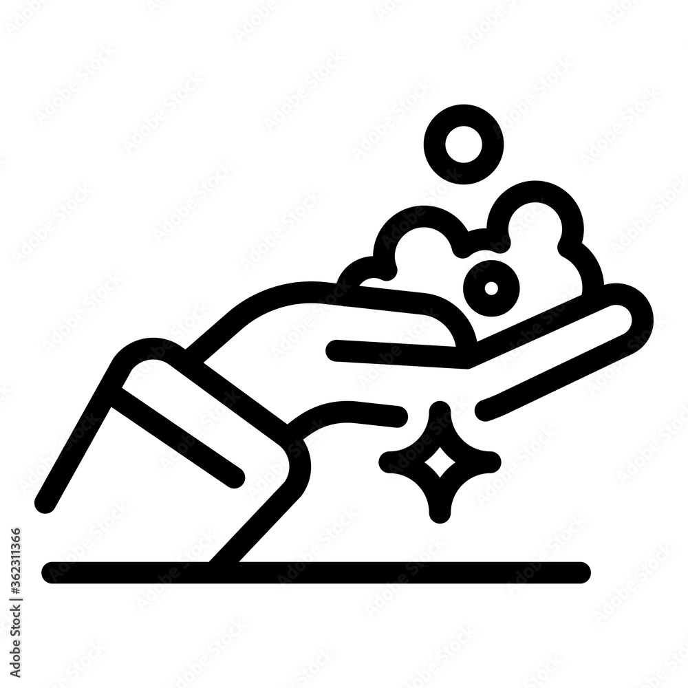 Shiny foam hands icon. Outline shiny foam hands vector icon for web design isolated on white background Shiny foam hands icon. Outline shiny foam hands vector icon for web design isolated on white background