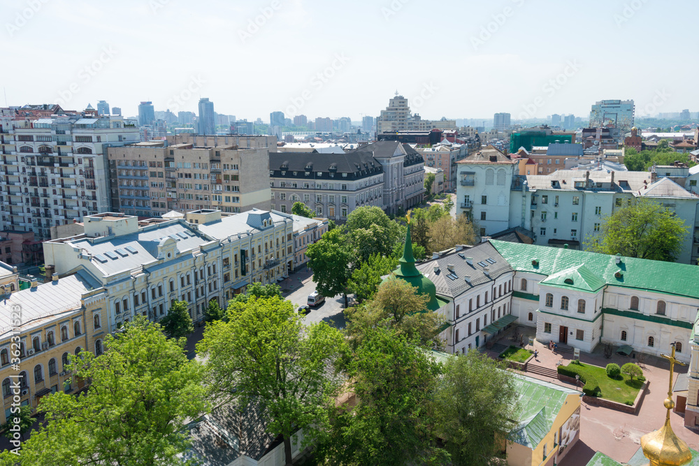 Kiev city view from Saint Sophia Cathedral in Kiev, Ukraine.