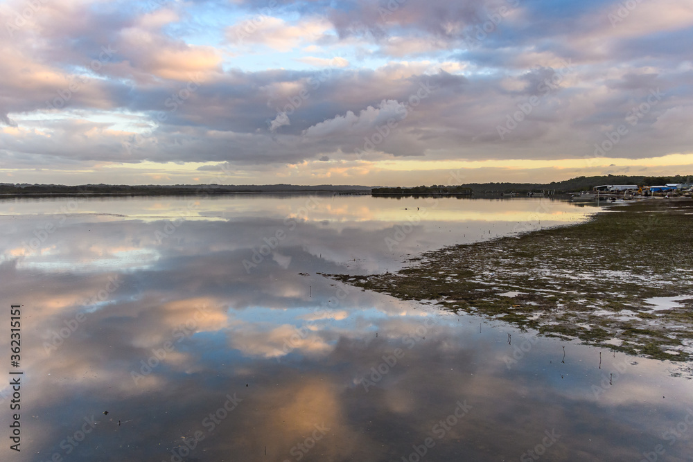 River Waterscape with cloud reflections