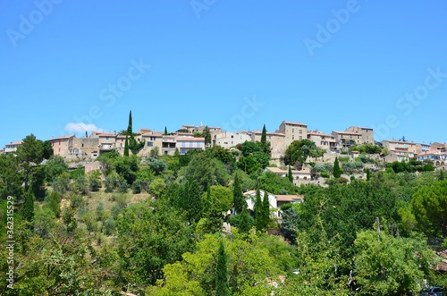 Grambois medieval village in Provence-Alpes-C  te d   Azur on lavender route  blue sky background