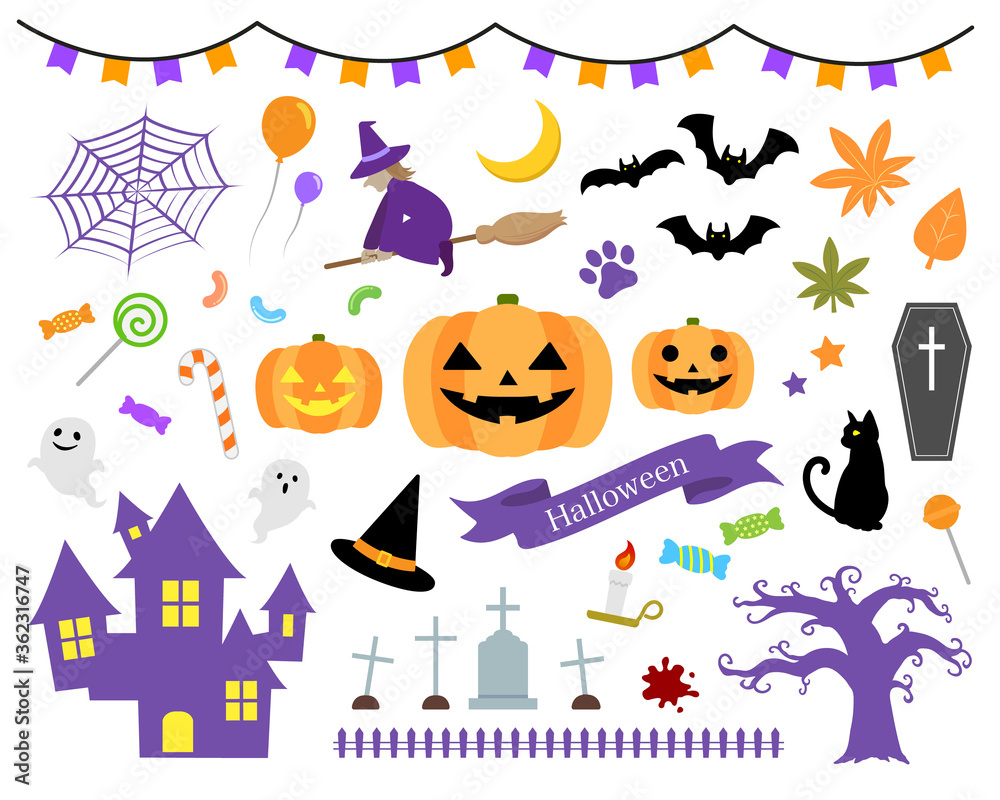 Halloween multiple illustration set/vector