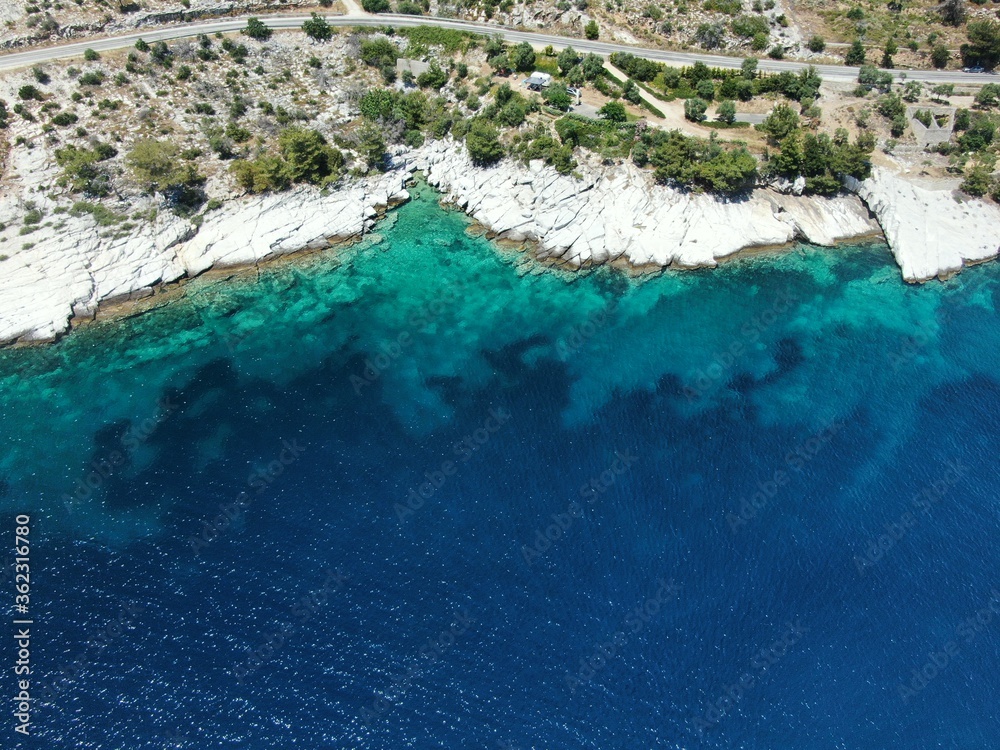 Thassos , a wonderful greek island seen from a drone
