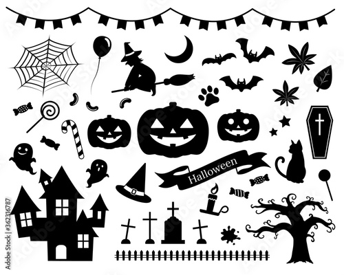 Halloween multiple illustration set/vector © enra