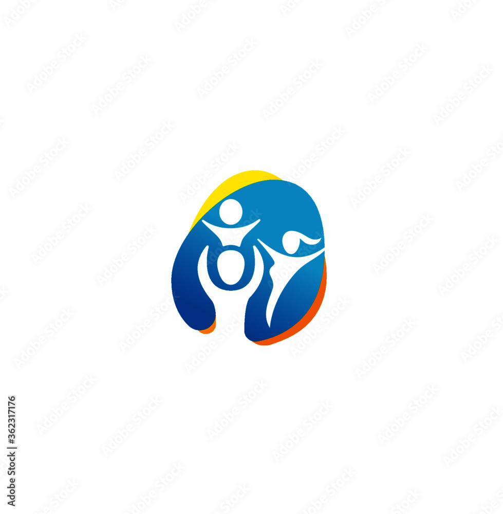 Happy family amusment vector logo concept