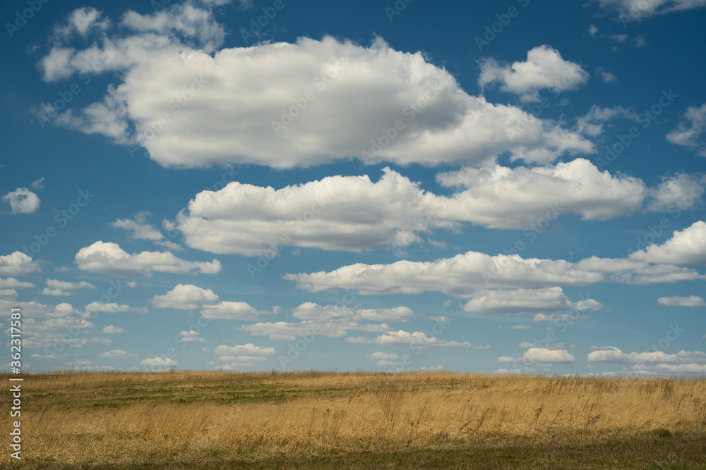 beautiful photo of blue sky with clouds and field in Ukraine beautiful photo of blue sky with clouds and field in Ukraine