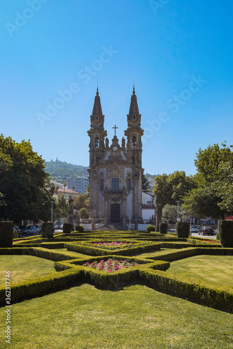 Guimarães, Portugal - Church of Our Lady of Consolation and Holy Steps / Church of San Gualter with Beautiful Garden Avenue in Front photo