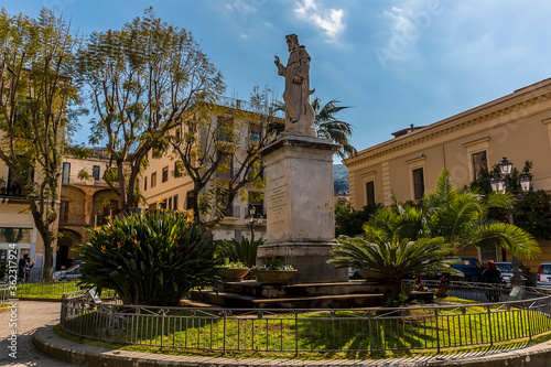 A panorama view across the Piazza Saint Antonino in Sorrento, Italy