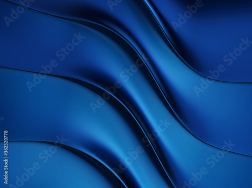 Trendy blue metallic 3d background with four elegant lines. Navy blue abstract metallic background for business, presentation, packaging and website.