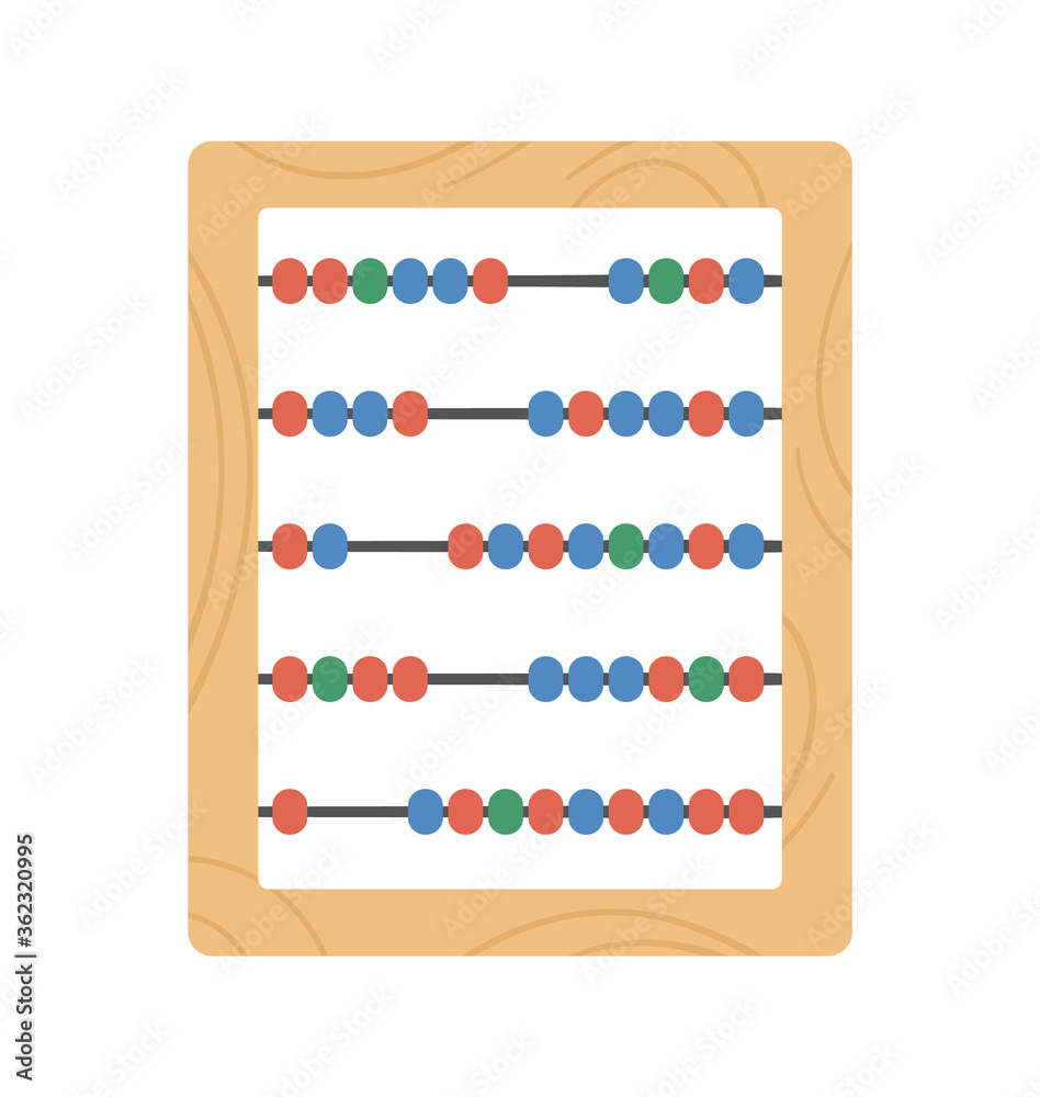 Vector abacus icon. Back to school educational clipart. Cute flat style illustration. Learning, education, or math subject concept . Vector abacus icon. Back to school educational clipart. Cute flat style illustration. Learning, education, or math subject concept .