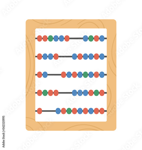 Vector abacus icon. Back to school educational clipart. Cute flat style illustration. Learning, education, or math subject concept .