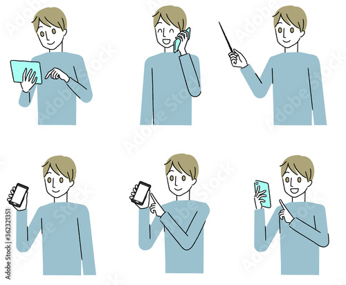 若い男性　スマートフォン