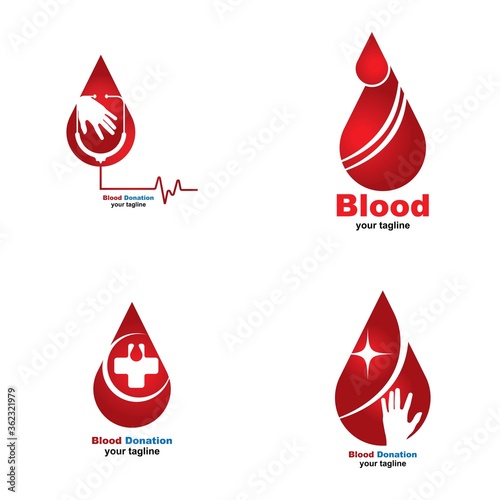 Blood Care logo designs Concept, blood donation symbol icon vector illustration
