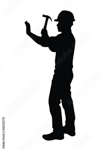 Male engineer silhouette vector