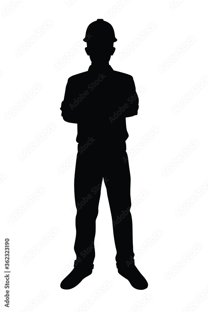 Male engineer silhouette vector