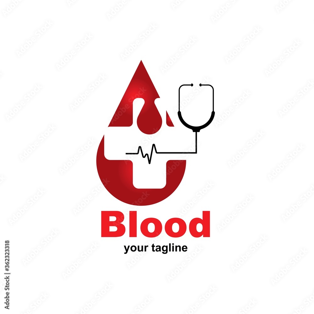Obraz premium Blood Care logo designs Concept, blood donation symbol icon vector illustration 