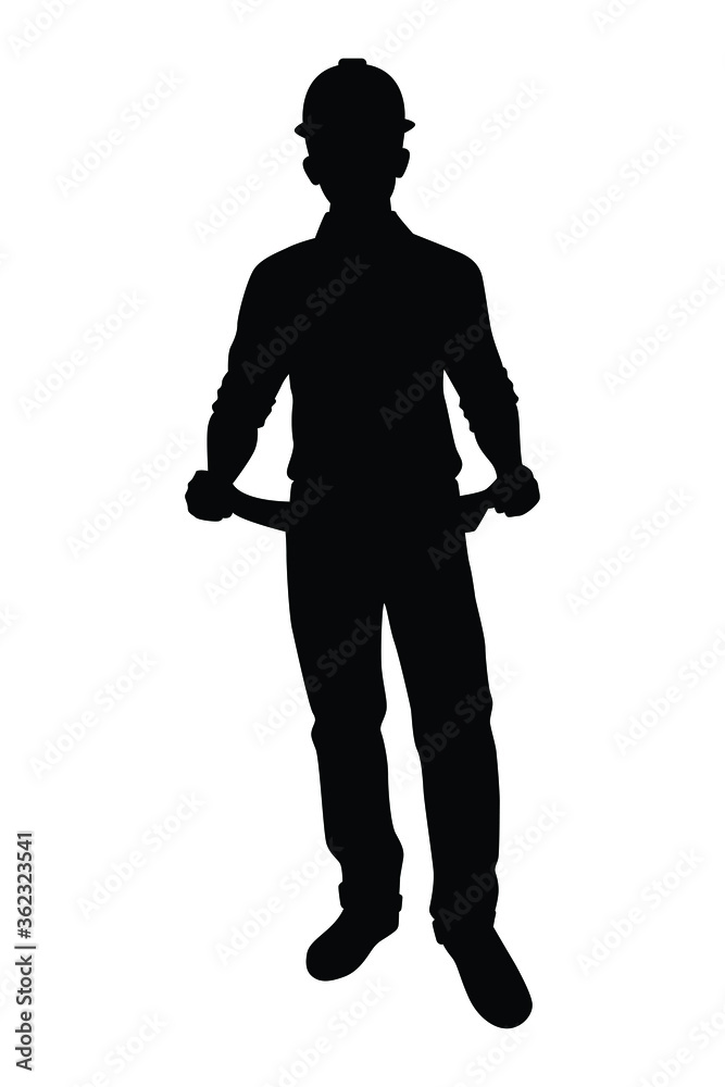 Male engineer silhouette vector