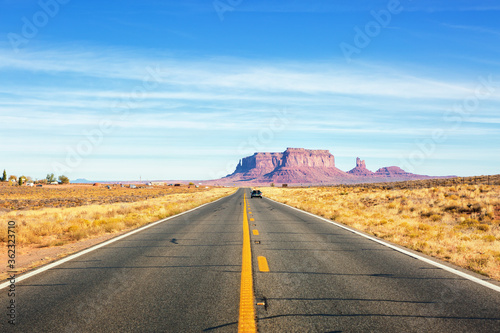 View from highway 163 in Monument Valley near the Utah-Arizona border,  United States. photo