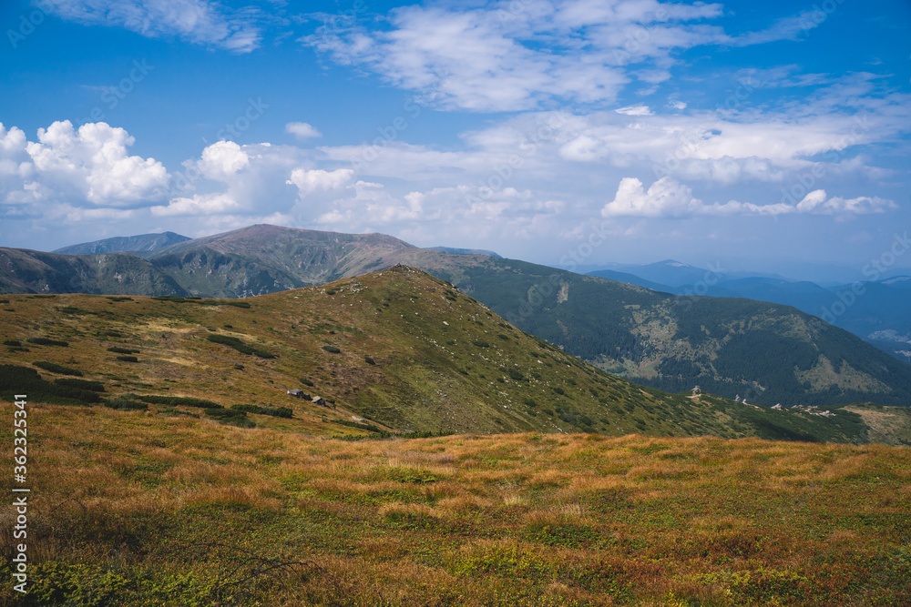beautiful picturesque photo of the Ukrainian mountains of the Carpathians