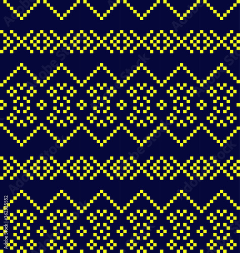 Yellow Christmas fair isle pattern background for fashion textiles, knitwear and graphics