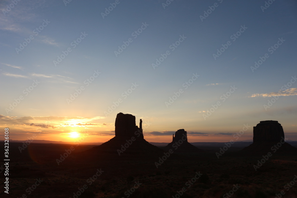 Sunrise at Monument Valley national park