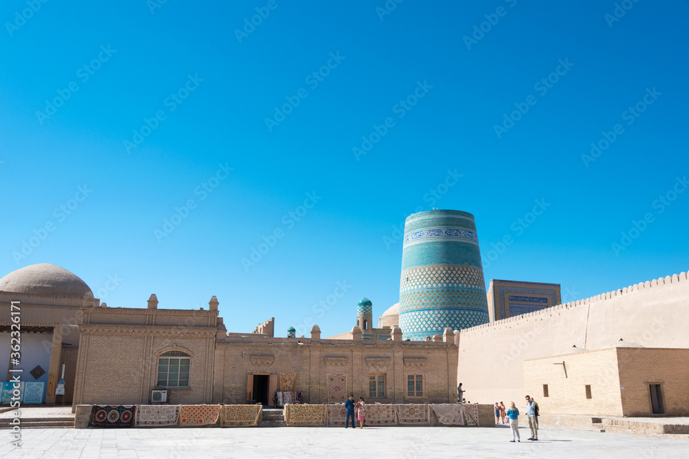 Ancient city of Itchan Kala in Khiva, Uzbekistan. Itchan Kala is Unesco World Heritage Site. Ancient city of Itchan Kala in Khiva, Uzbekistan. Itchan Kala is Unesco World Heritage Site.