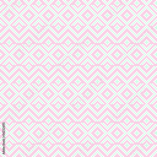 Pink Christmas fair isle pattern background for fashion textiles, knitwear and graphics