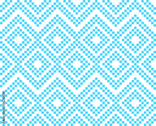 Sky Blue Christmas fair isle pattern background for fashion textiles, knitwear and graphics