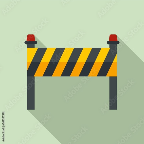 Road construction barrier icon. Flat illustration of road construction barrier vector icon for web design