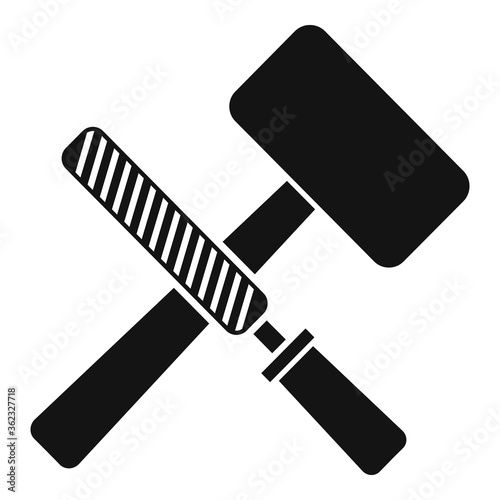 Reconstruction hammer tools icon. Simple illustration of reconstruction hammer tools vector icon for web design isolated on white background