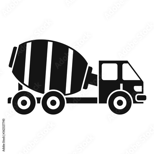 Cement mixer truck icon. Simple illustration of cement mixer truck vector icon for web design isolated on white background