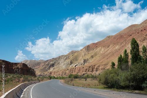 Pamir Highway (M41 Highway) on the Osh between Sary-Tash in Osh, Kyrgyzstan.