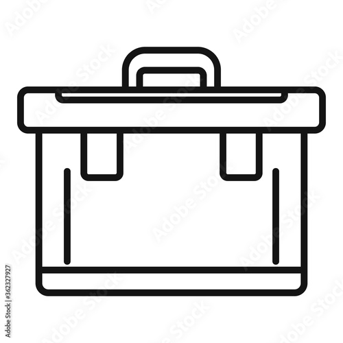 Plastic tool box icon. Outline plastic tool box vector icon for web design isolated on white background