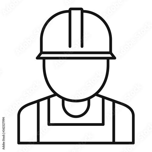 Reconstruction worker icon. Outline reconstruction worker vector icon for web design isolated on white background