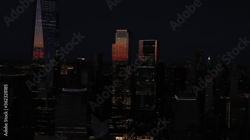4K RAW Footage in D-log: New York City Skyline / Cityscape at Night. Amazing view of Manhattan, NYC, USA