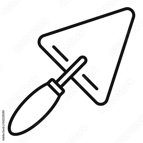 Trowel icon. Outline trowel vector icon for web design isolated on white background